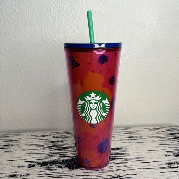 Starbucks Other - Starbucks Flower 2022 Summer Floral Hibiscus Tumbler Cold Cup 24oz Venti